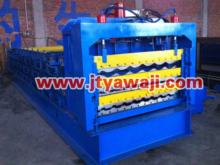 Three laminated tile machine